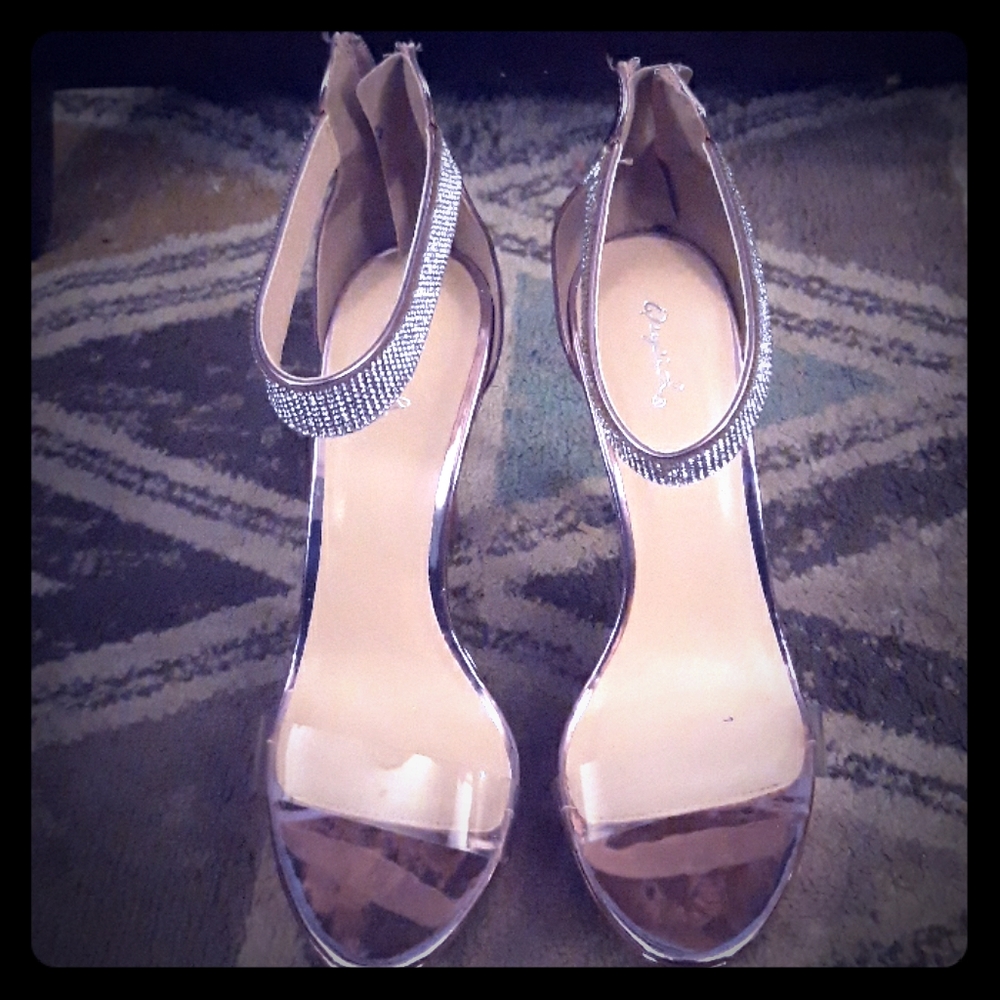Pink and silver shoes